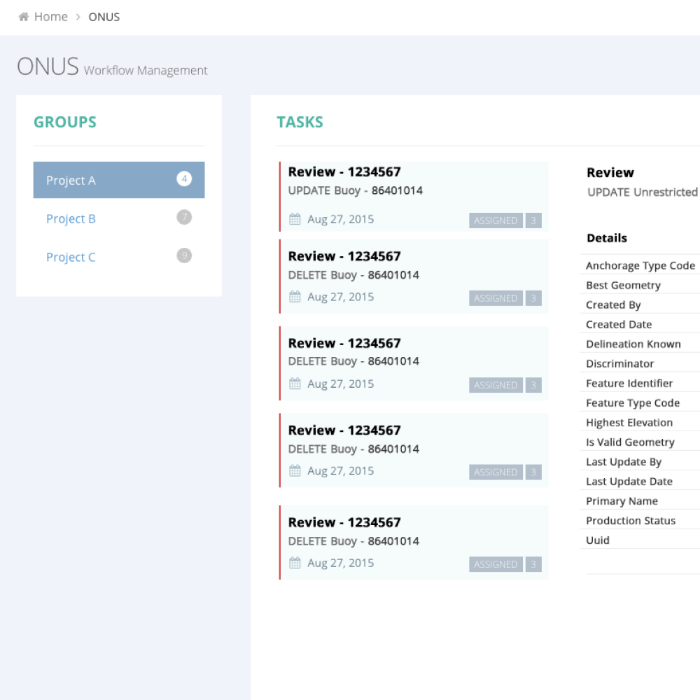 ONUS Workflow Management Screenshot